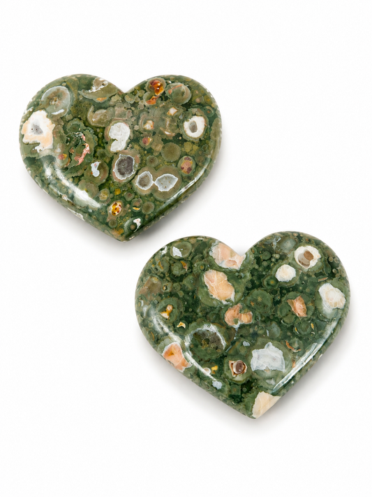 Rainforest Agate Hearts