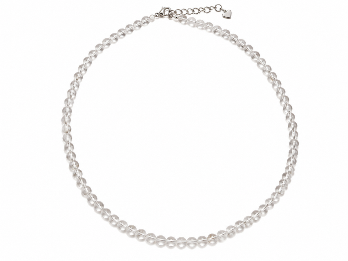 Clear Quartz 5 mm Beaded Necklace