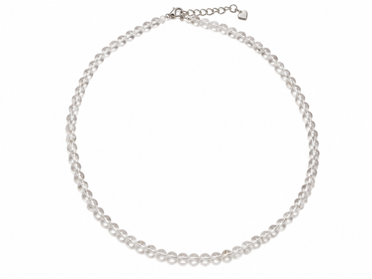 Clear Quartz 5 mm Beaded Necklace