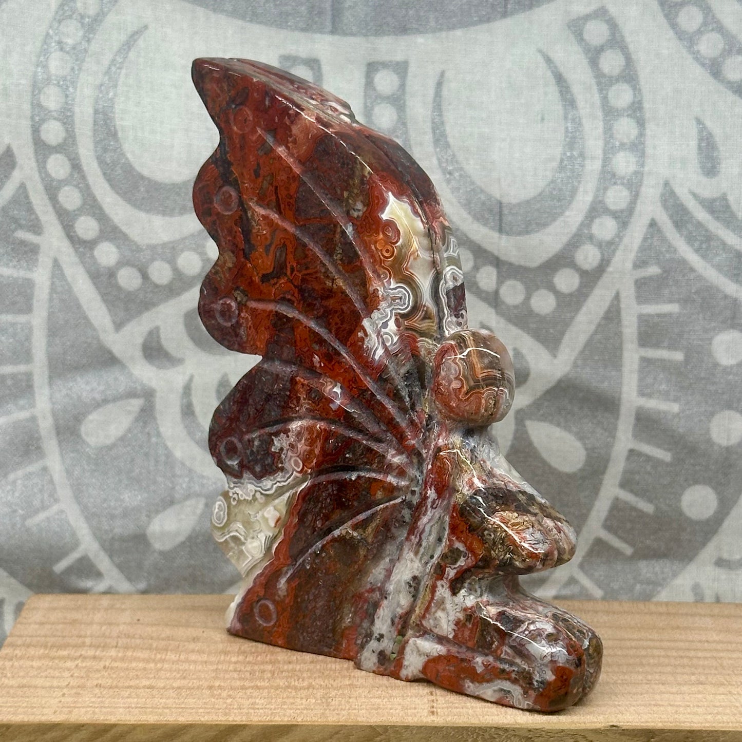 Mexican Agate Fairy Carving