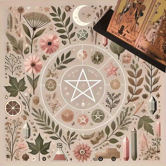 Vintage Floral Celestial Tarot Altar Cloth