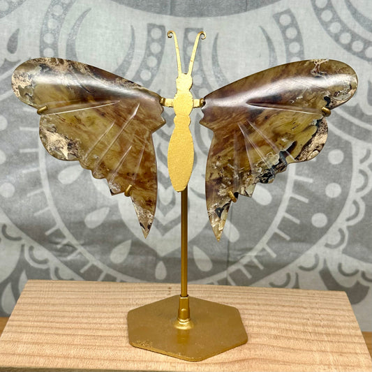 Amber Butterfly Wings On Stand