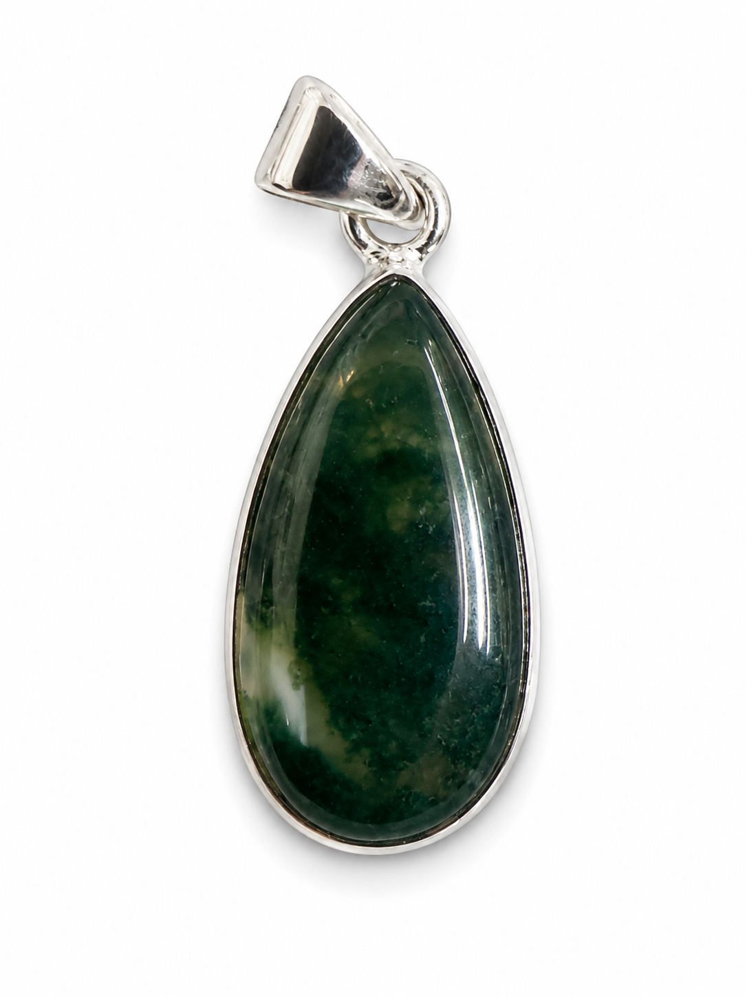 Moss Agate Teardrop 925 Pendants