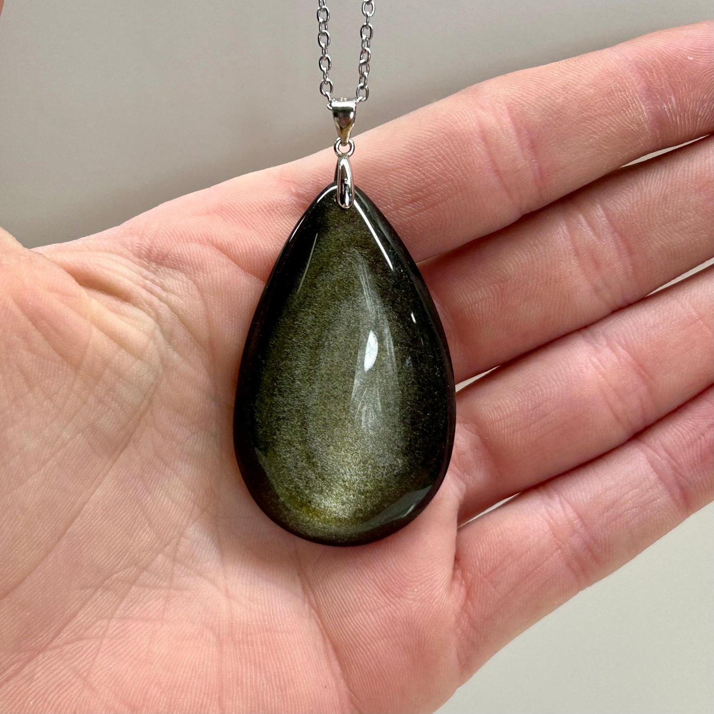 Silver Sheen Obsidian Necklace