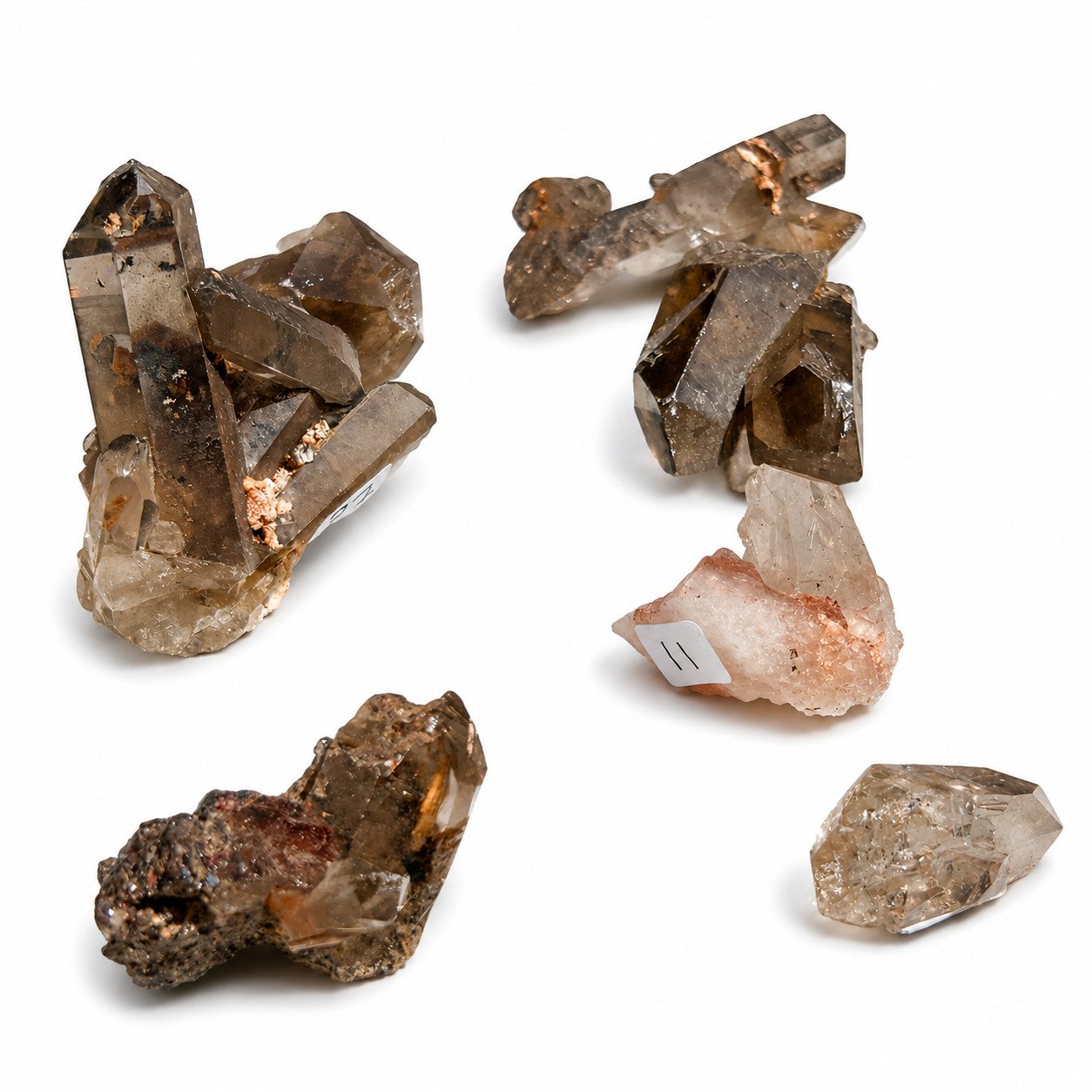 Raw Smokey Quartz Points with Rutile