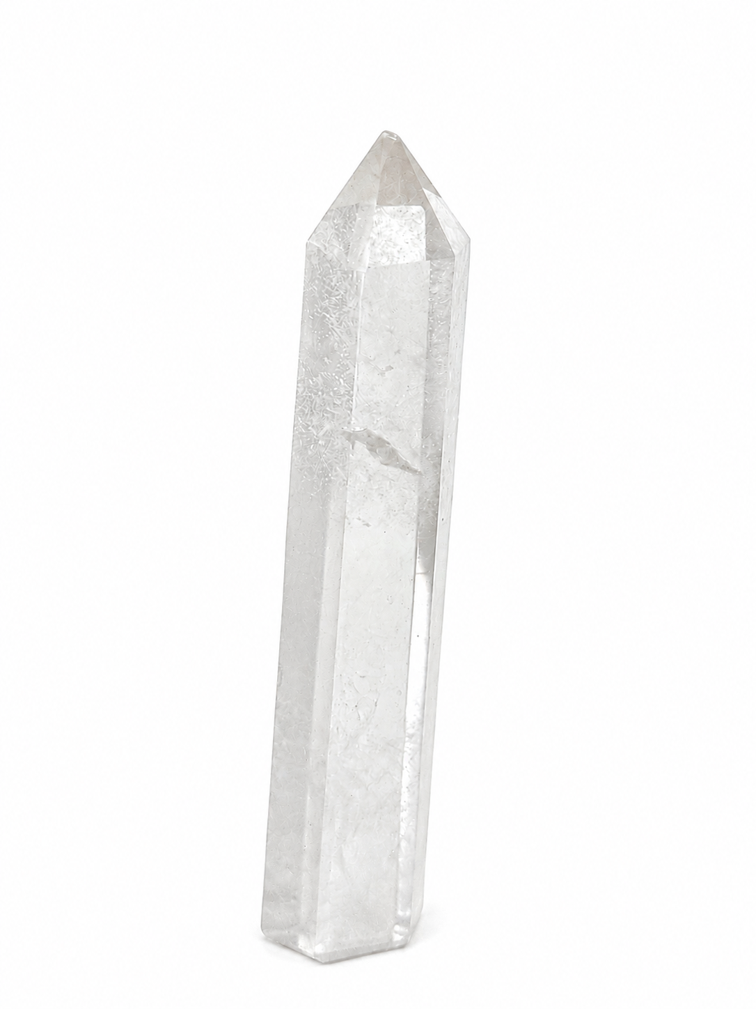 Clear Quartz Tower – Chipped Tip & Slightly Wonky