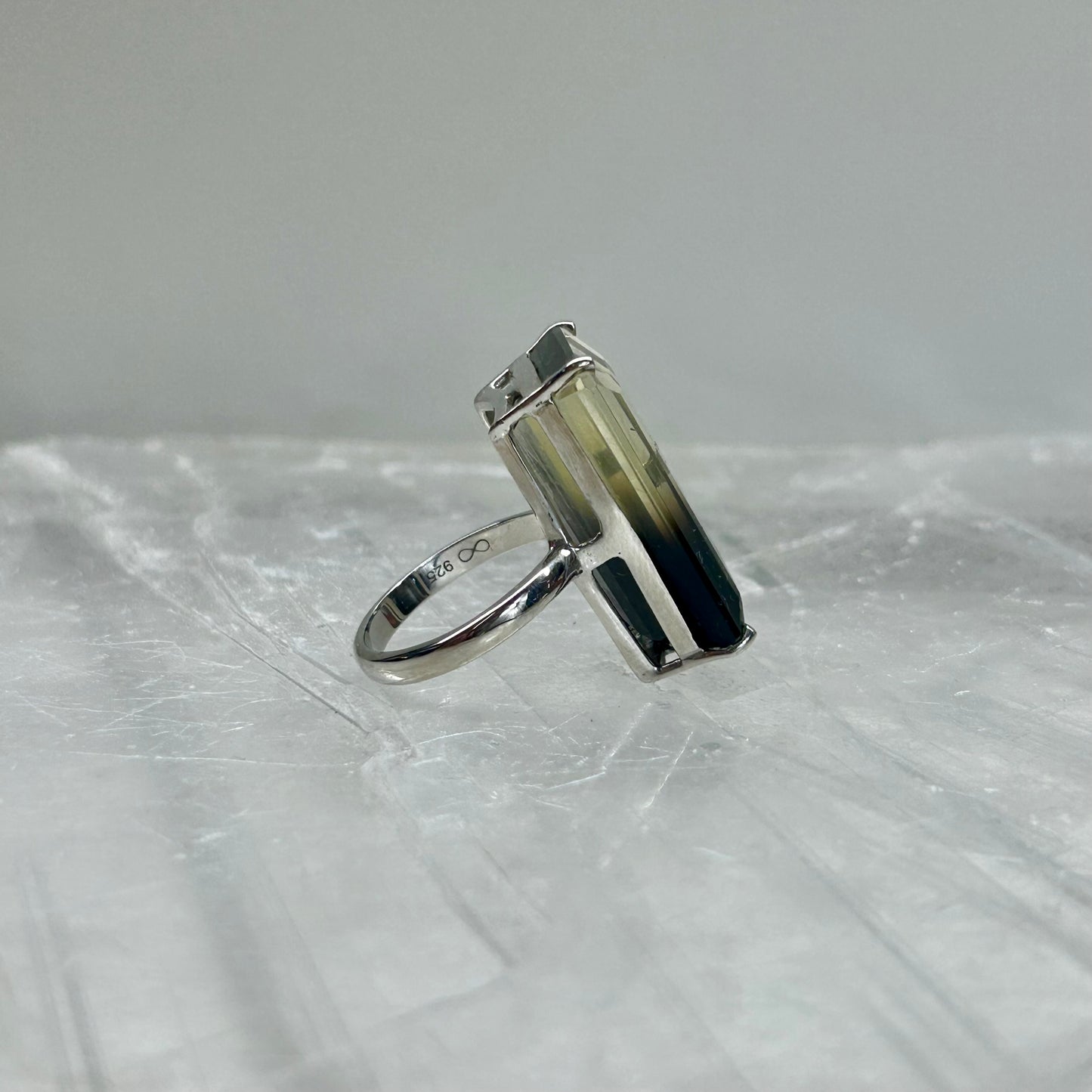 Smokey Quartz & Citrine Ring (SIZE- P/Q)