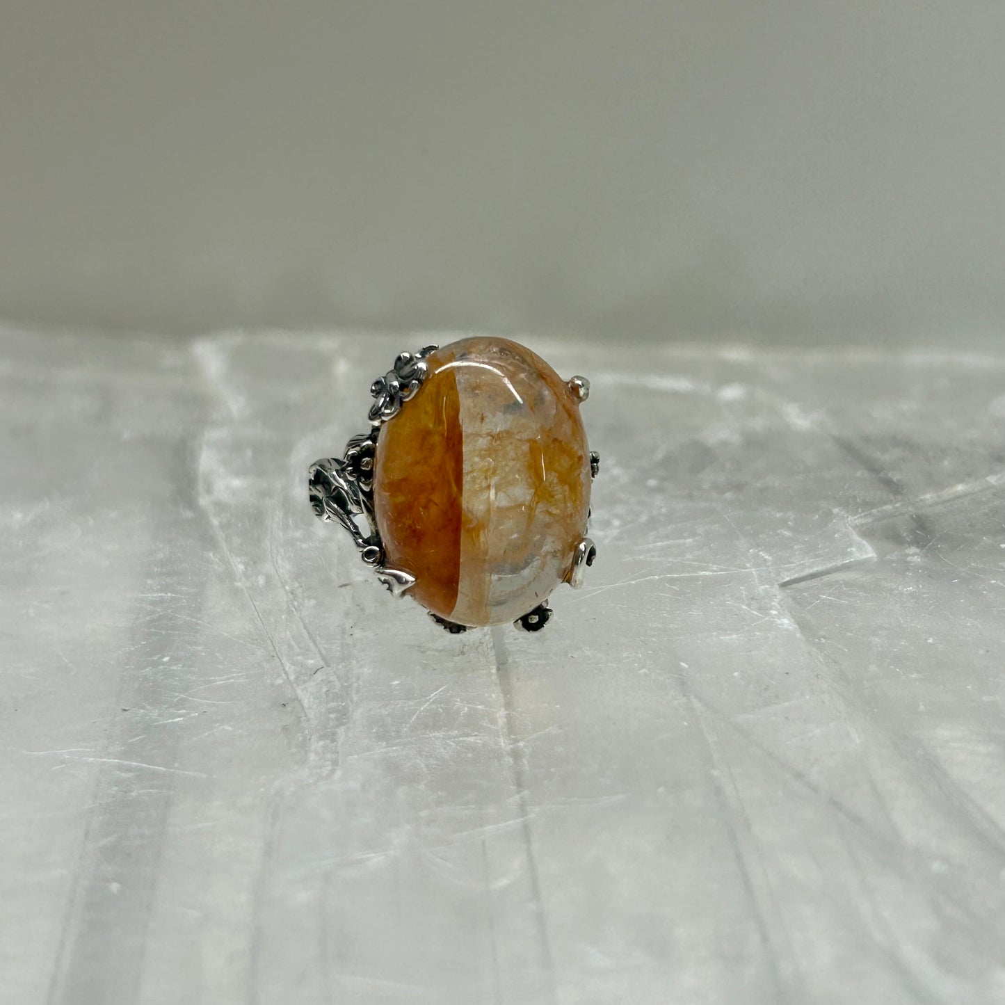 Fire Quartz Adjustable Ring