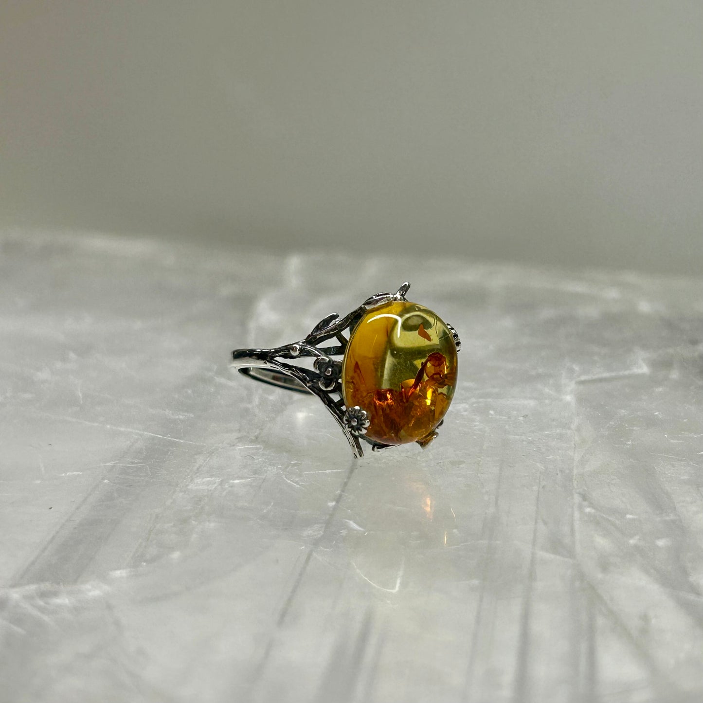Amber Adjustable Ring