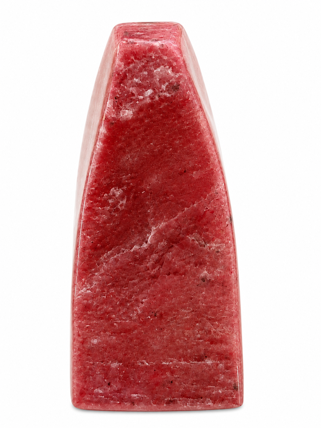 High Grade Rhodonite Moon on Stand – Reduced Price