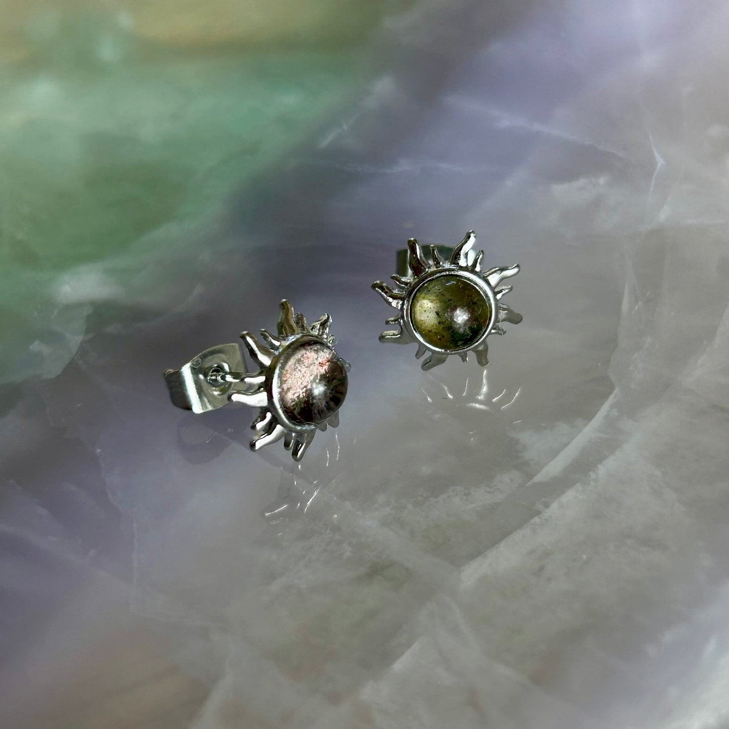 Garden Quartz Sun Stud 925