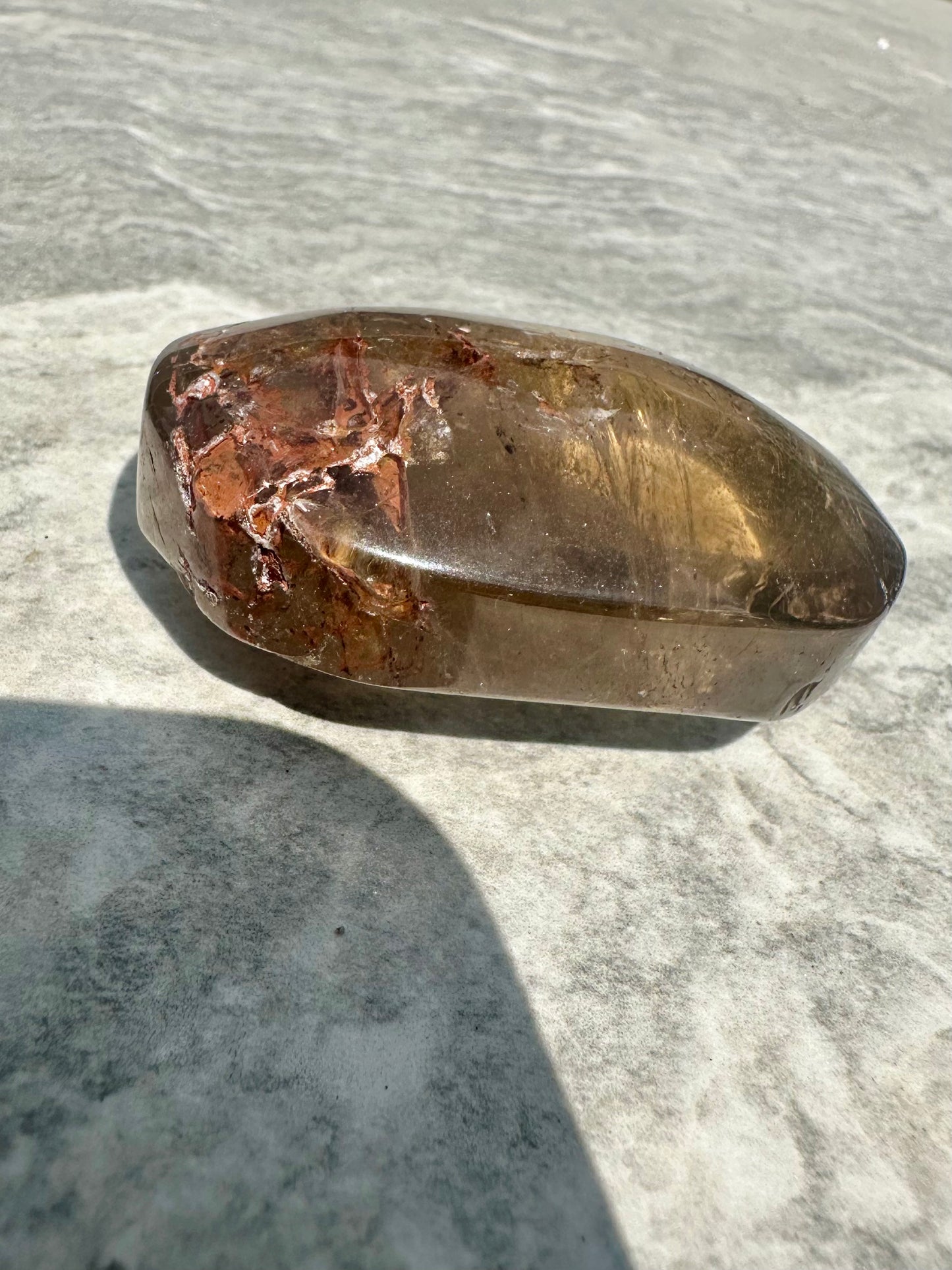 Smoky quartz palm