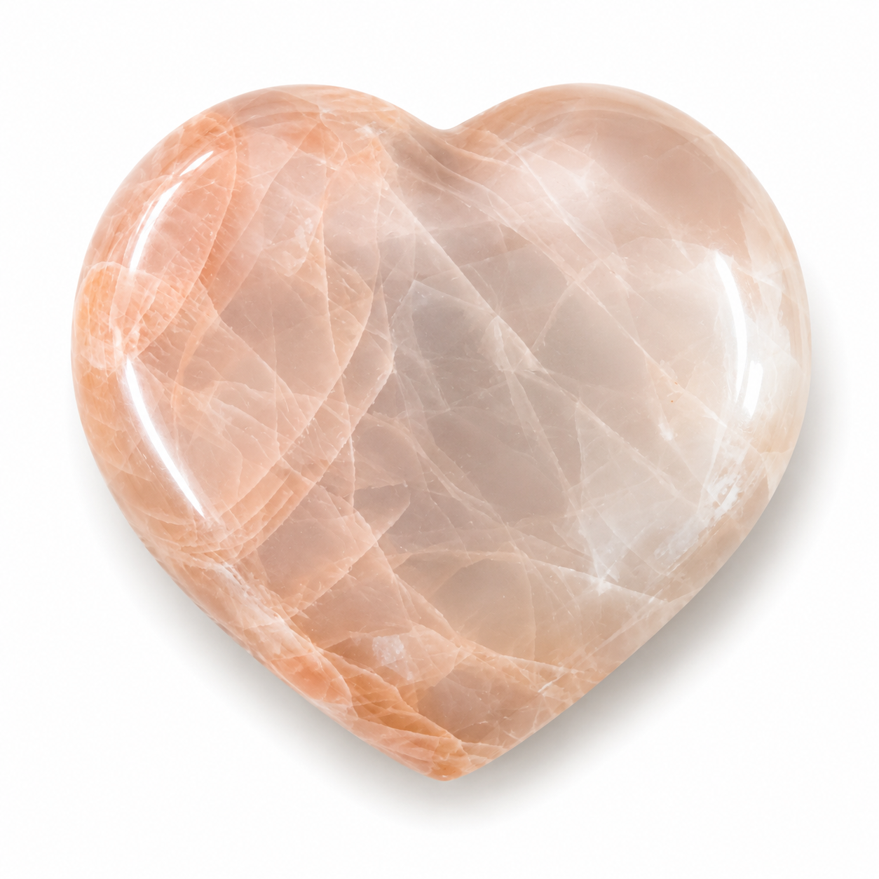 Large Peach Moonstone Hearts
