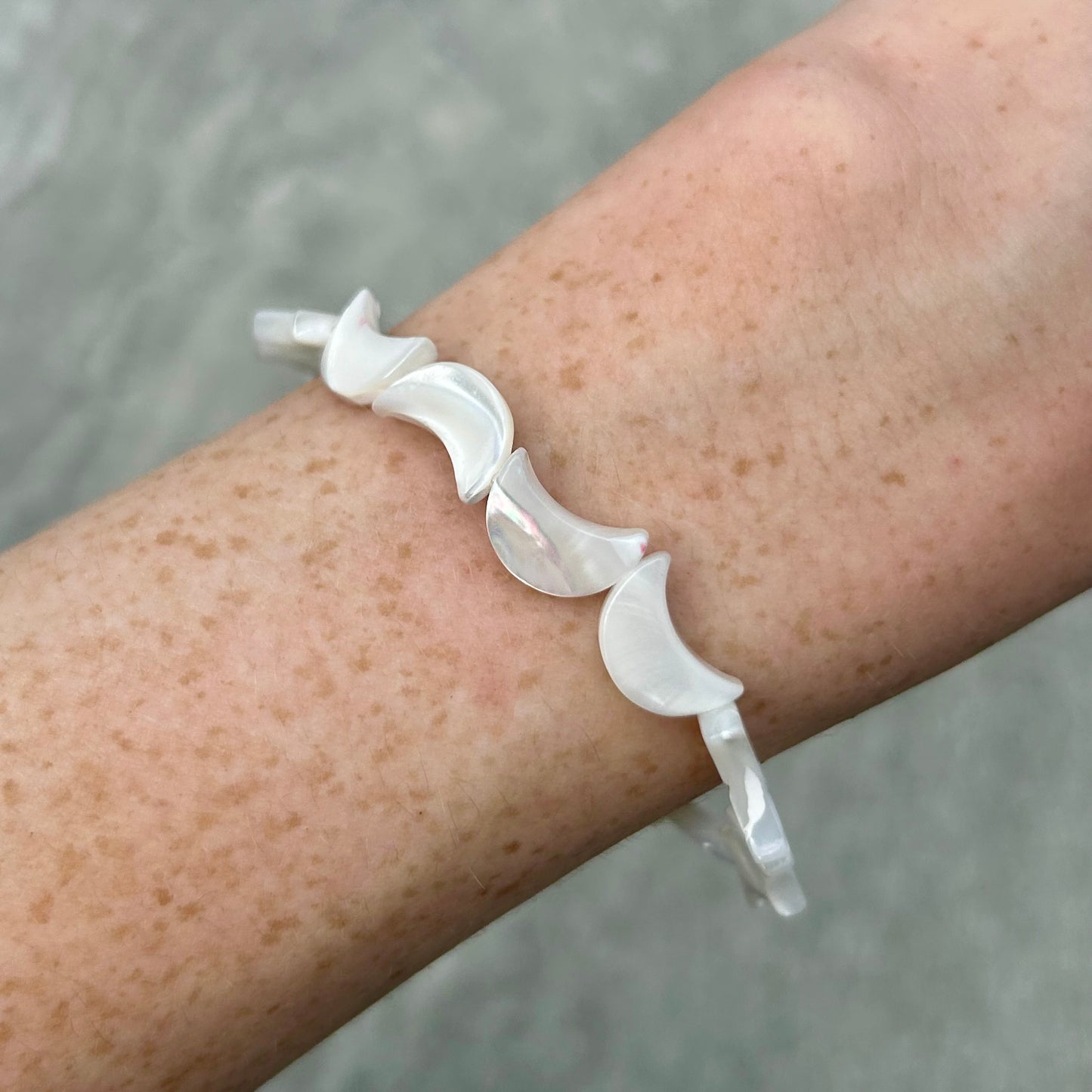 White Shell Moon Shaped Bracelets
