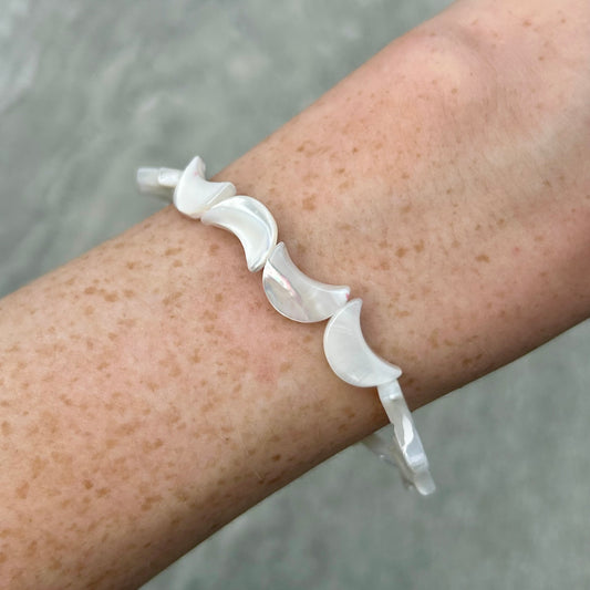 White Shell Moon Shaped Bracelets