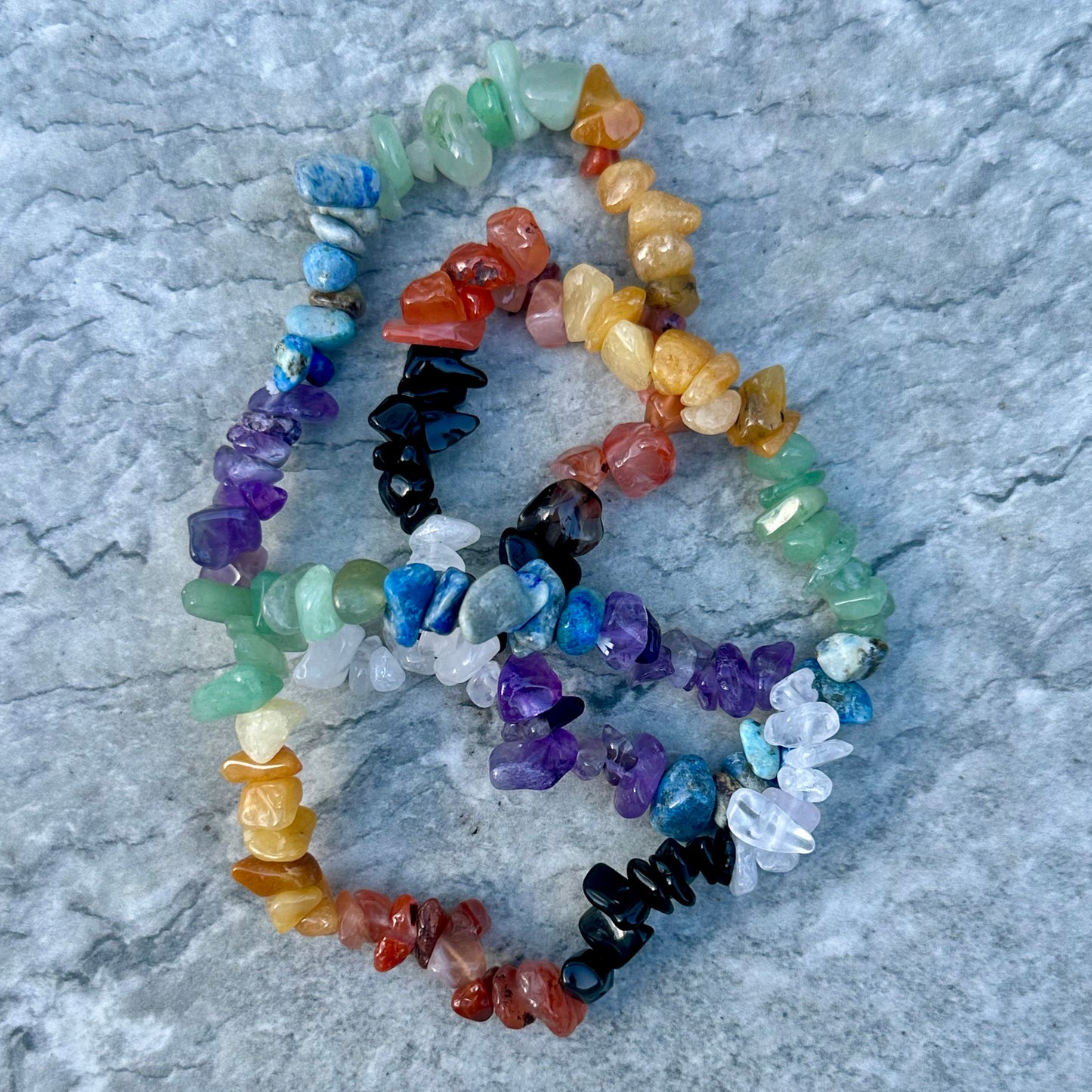 Mixed Chipped Chakra Bracelet
