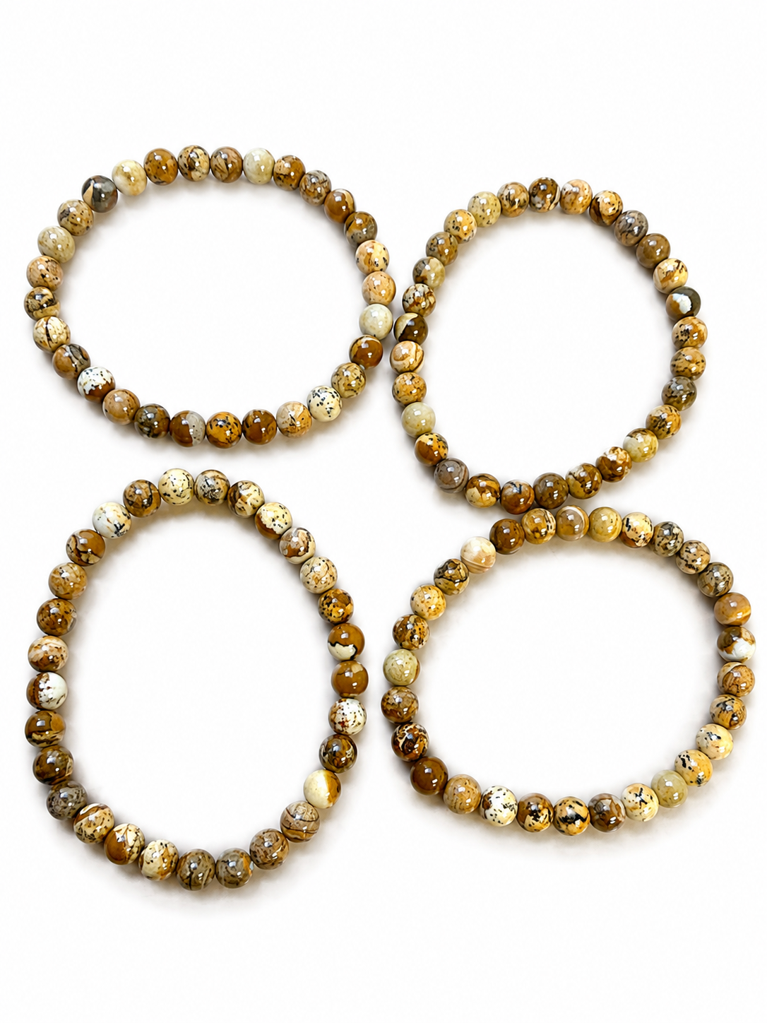 Picture Jasper 6mm Crystal Bracelets