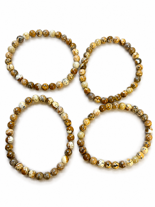 Picture Jasper 6mm Crystal Bracelets
