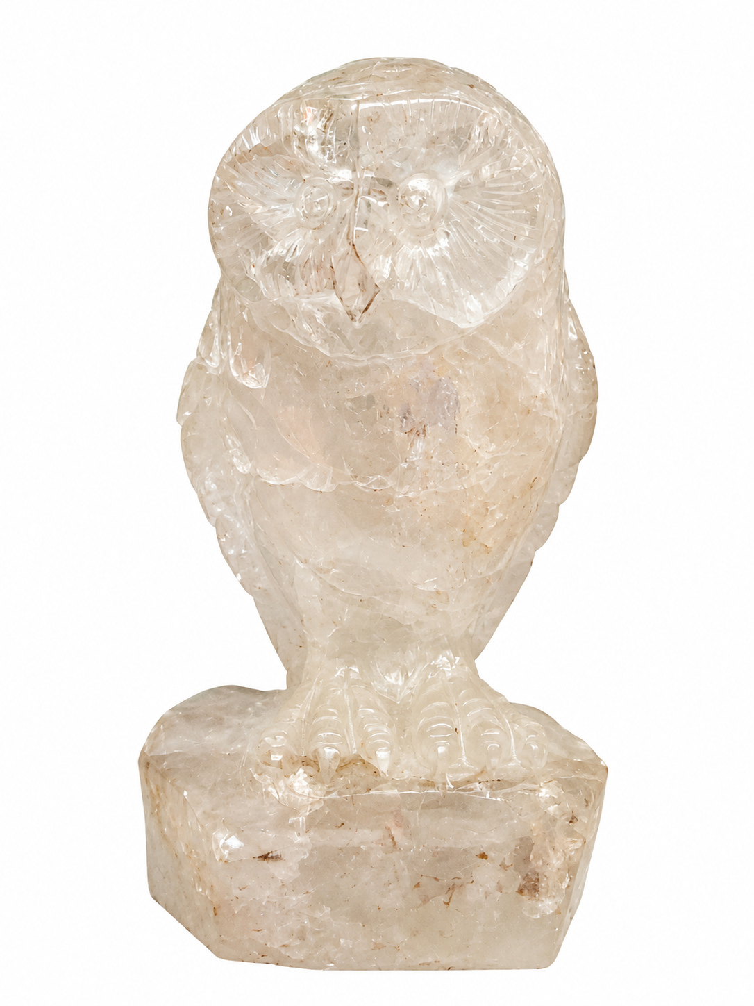 Clear Quartz Owl Carving