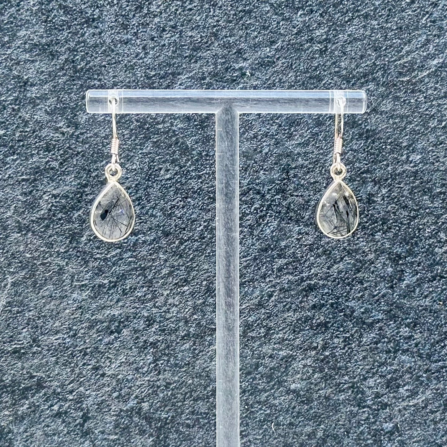 Tourmalated Quartz Teardrop 925 Earrings Style 1