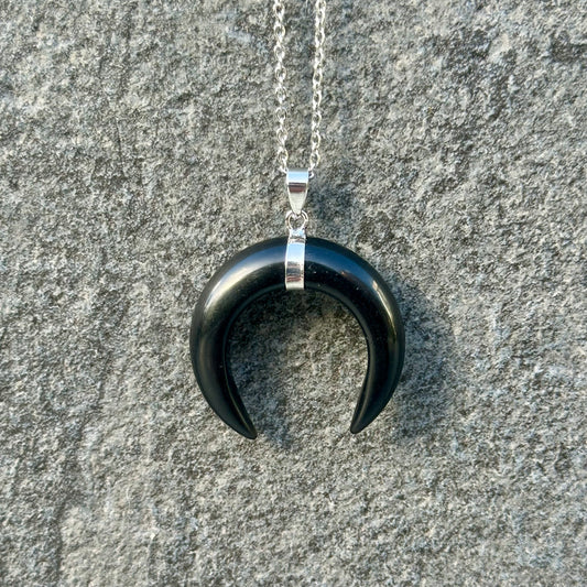 Obsidian MoonPhase Pendant 925