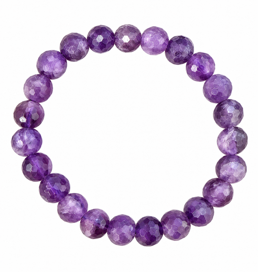Faceted Amethyst 8mm Bracelet