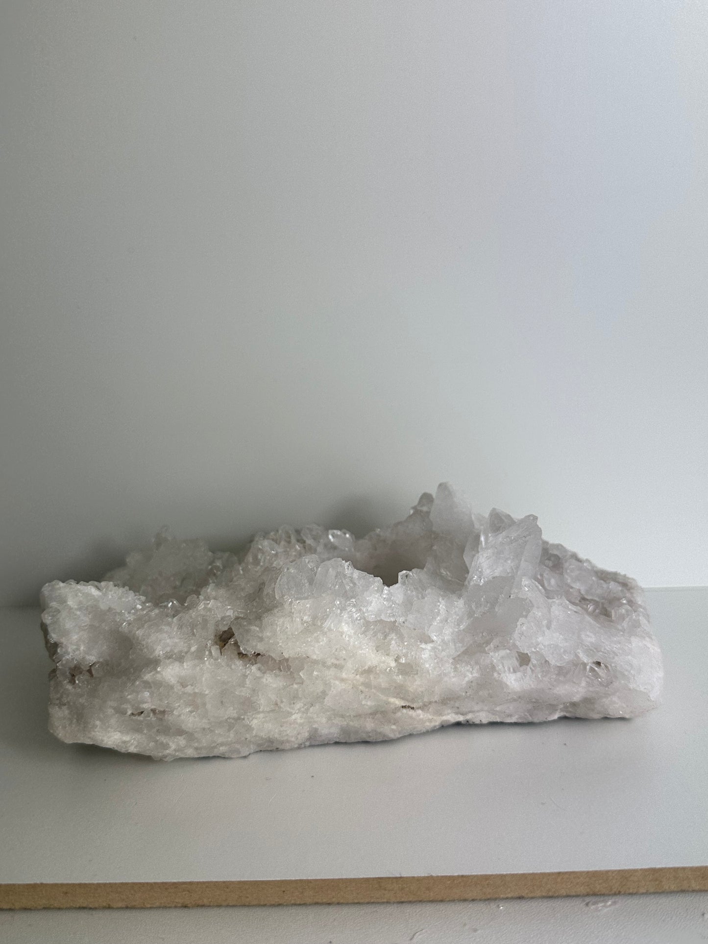 Raw Clear Quarts Candle Holder