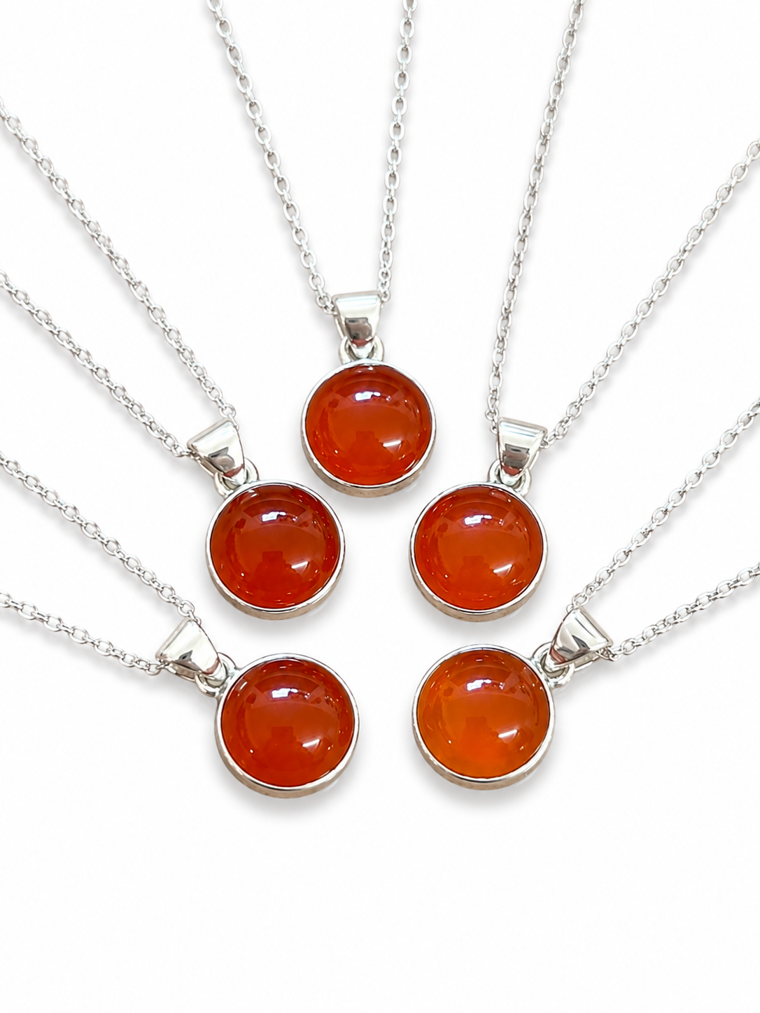 Carnelian Circle Pendants