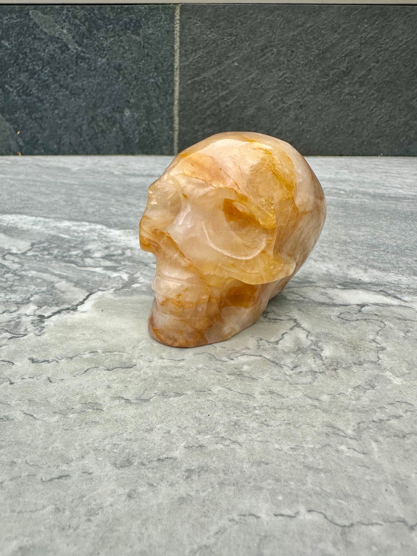 Golden Healer Skull Carving