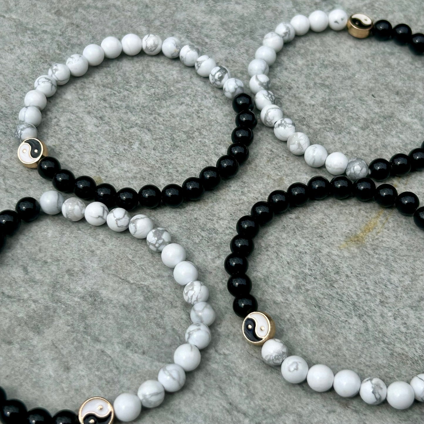 Ying & Yang Howlite & Obsidian Bracelet