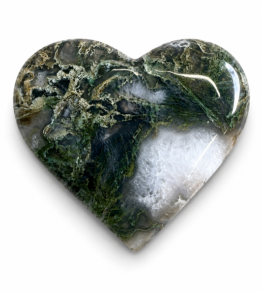 Moss Agate Heart