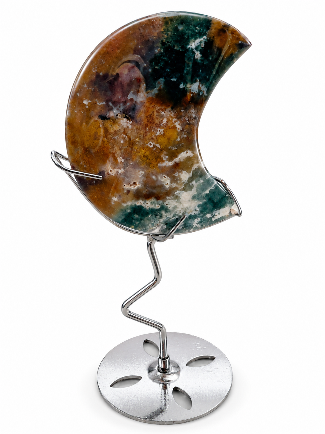 Ocean Jasper Moon On Stand