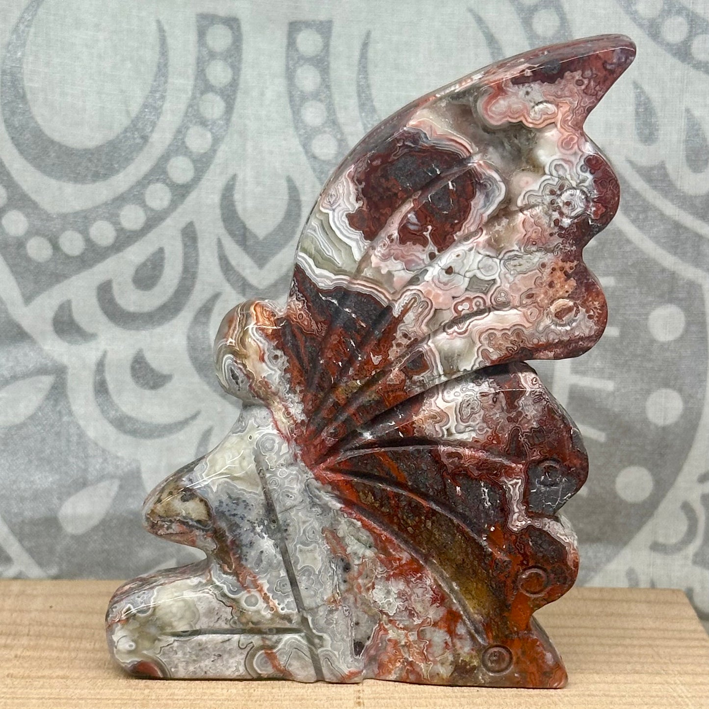 Mexican Agate Fairy Carving