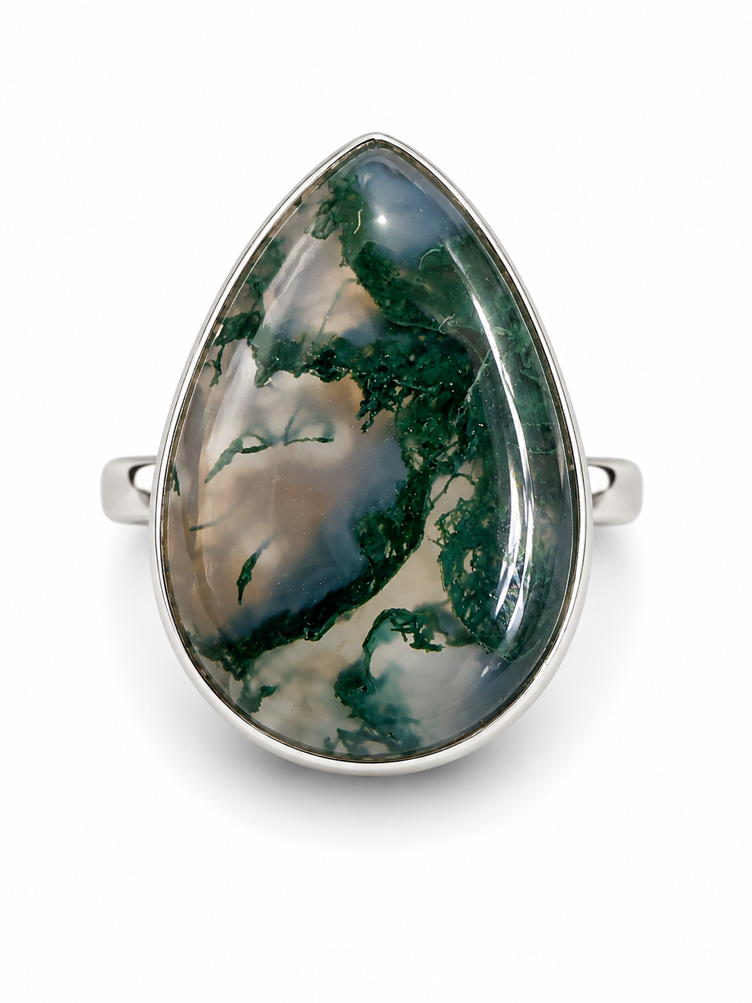Moss Agate 925 Rings