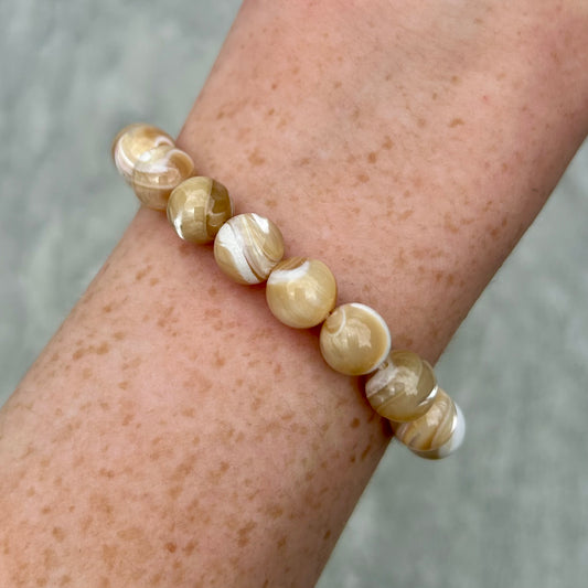 Gold Shell Bracelets 8mm