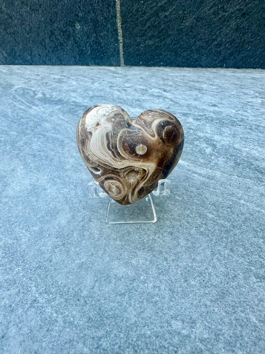 Honey Calcite Heart Carving