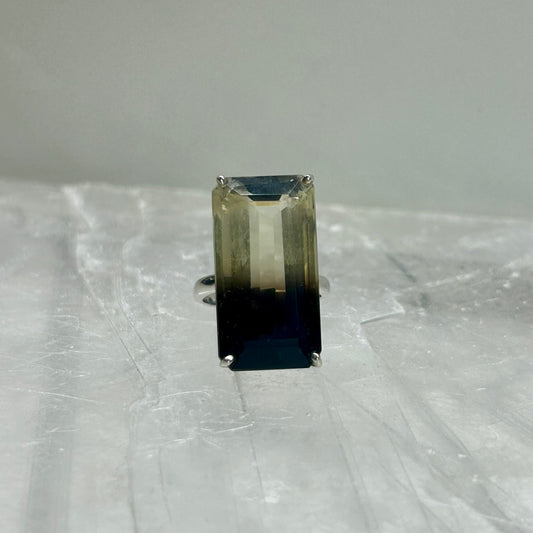 Smokey Quartz & Citrine Ring (SIZE- P/Q)