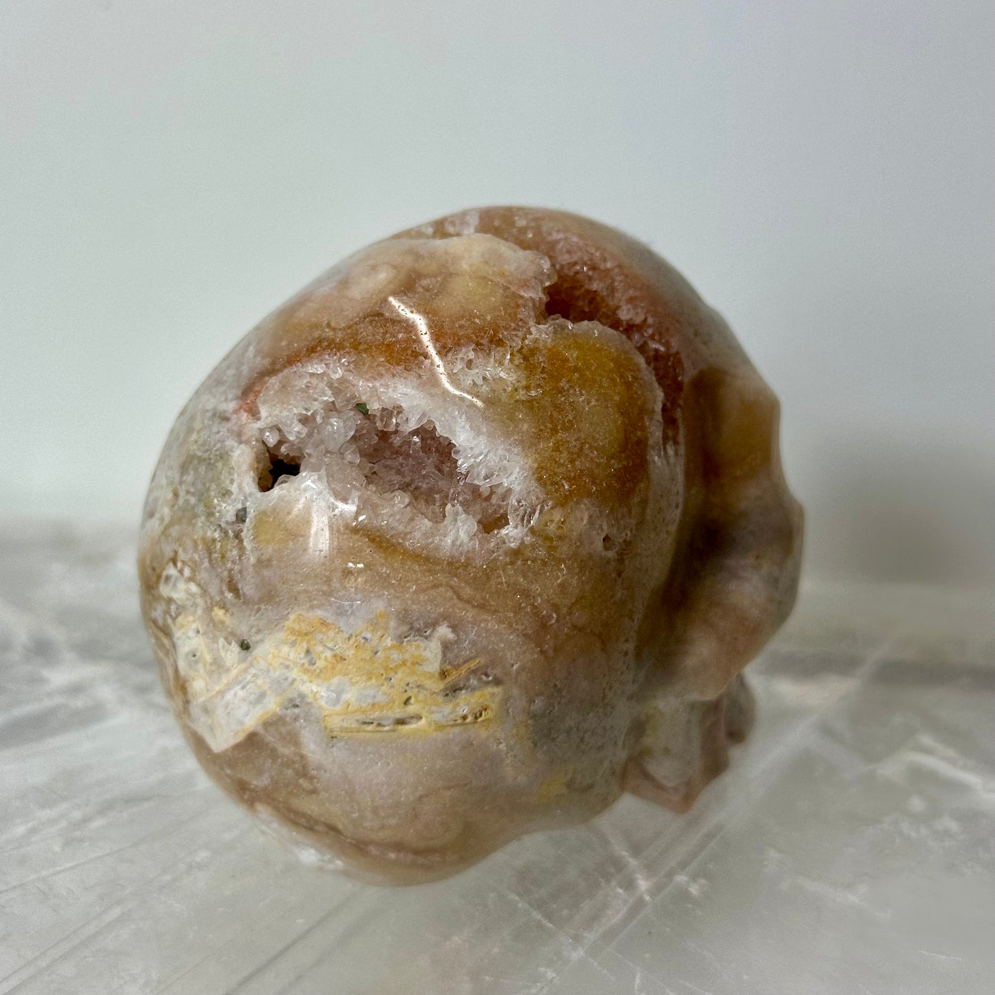 Flower Agate Skull