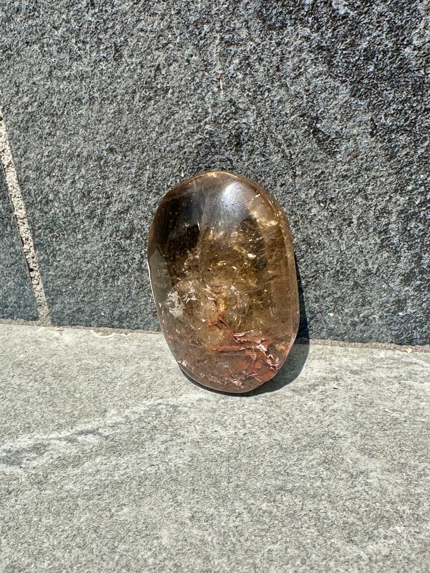 Smoky quartz palm