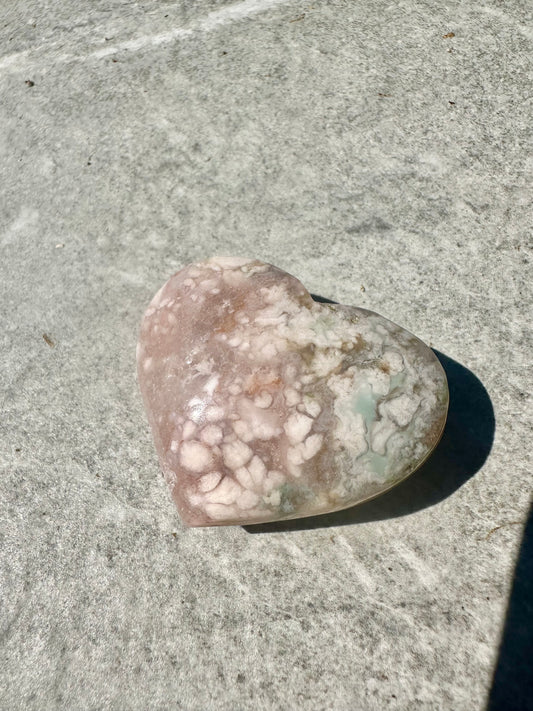 Green flower agate