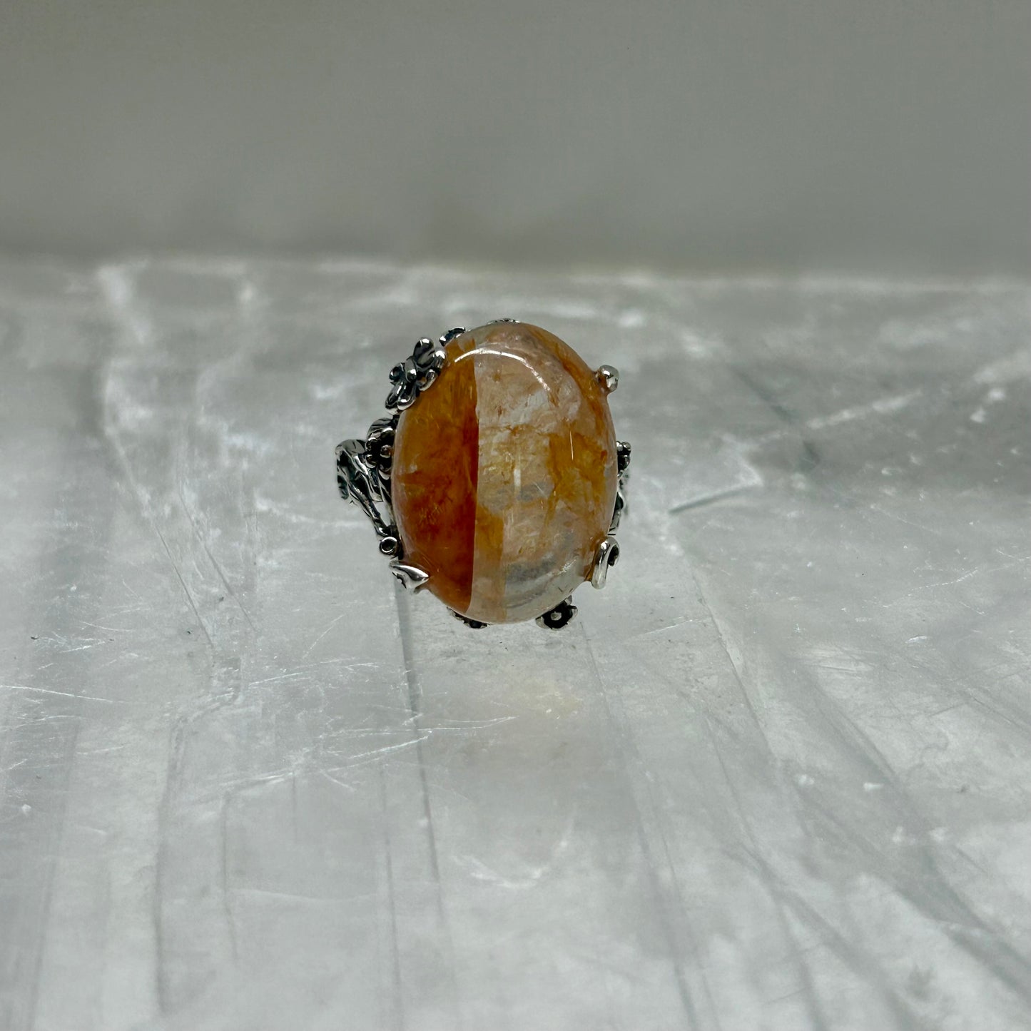 Fire Quartz Adjustable Ring