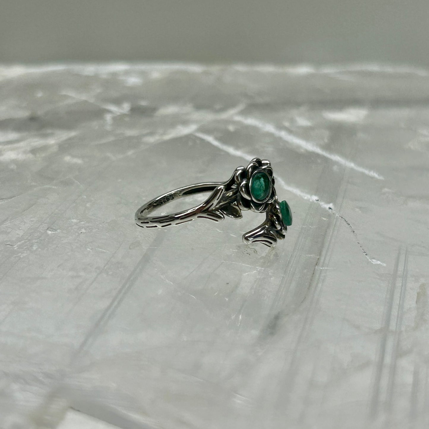 Emerald Adjustable Ring