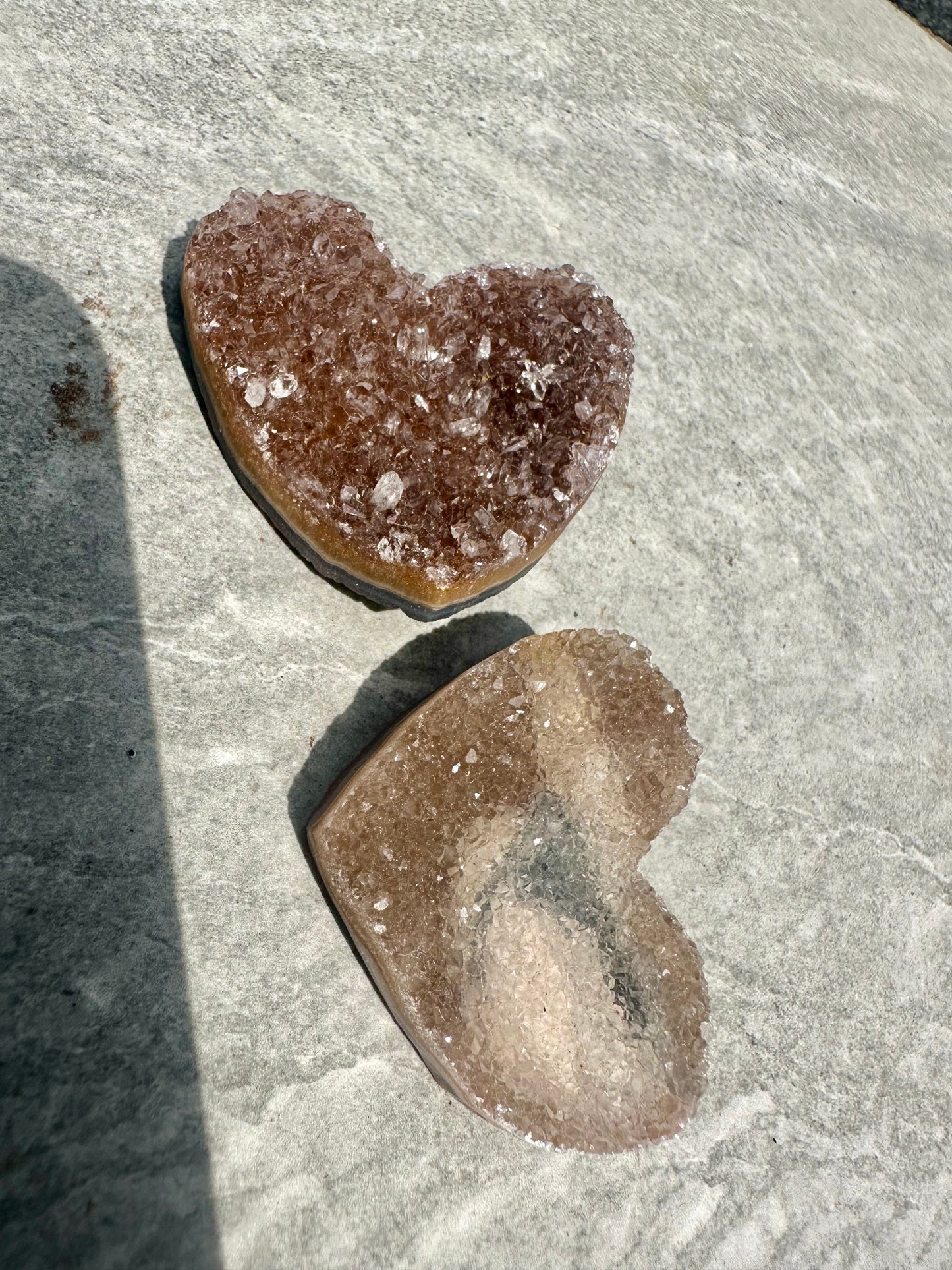 Amethyst hearts crystals