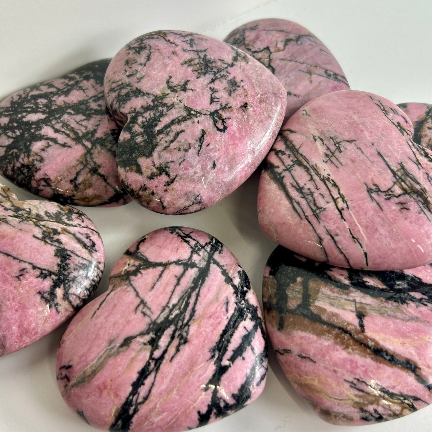 Rhodanite Hearts