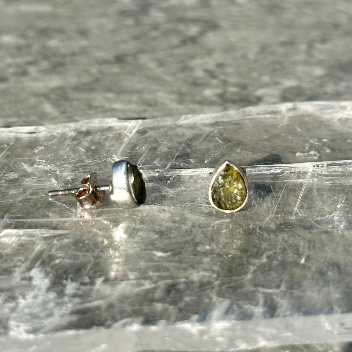 Moldavite 925 Earrings