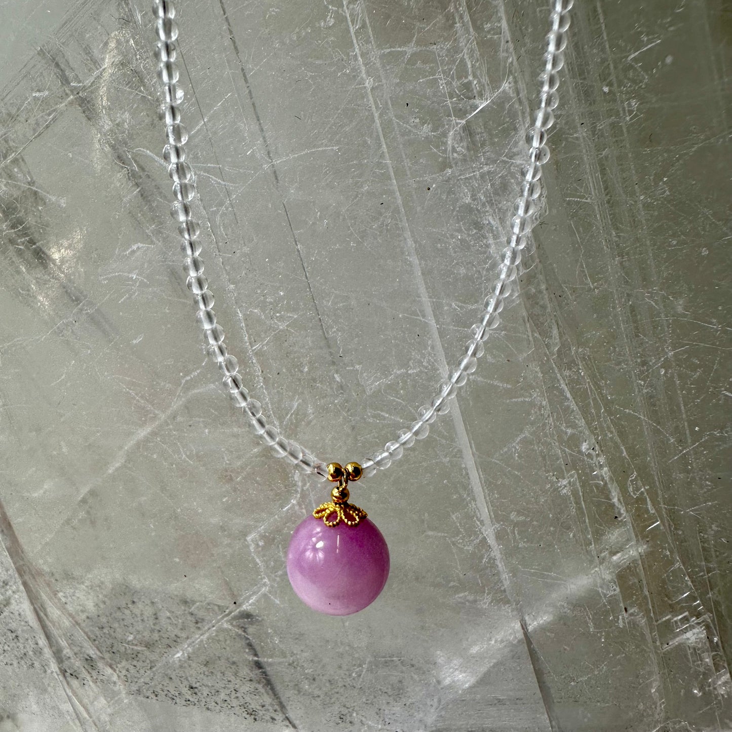 Quartz And Kunzite Bedded Necklace
