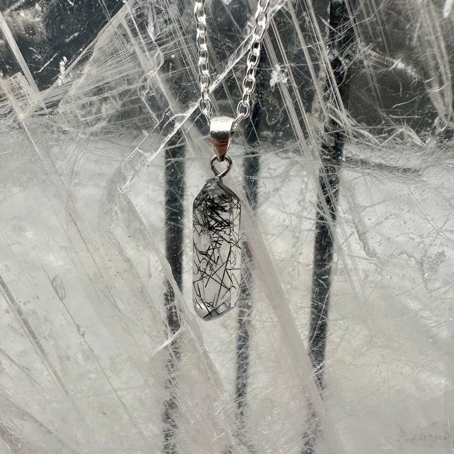 Quartz & Tourmaline Pendant