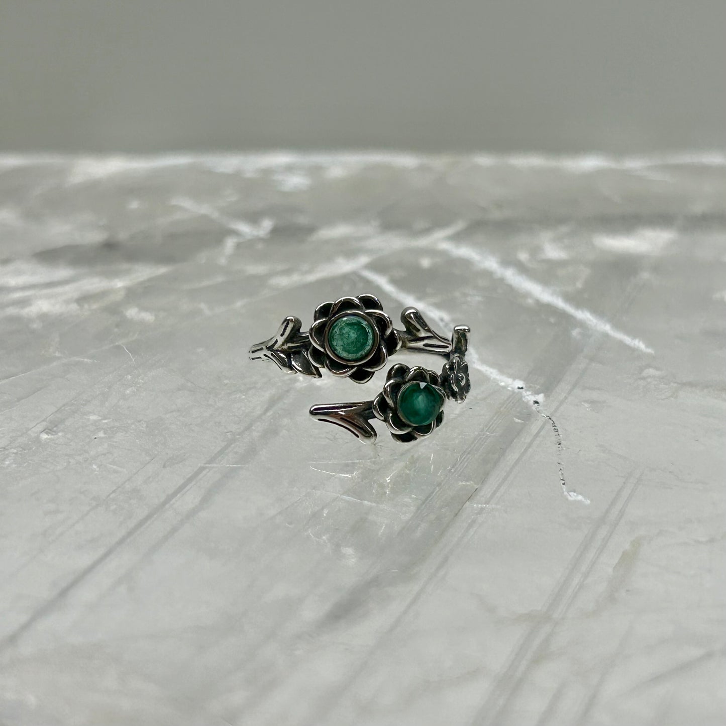 Emerald Adjustable Ring