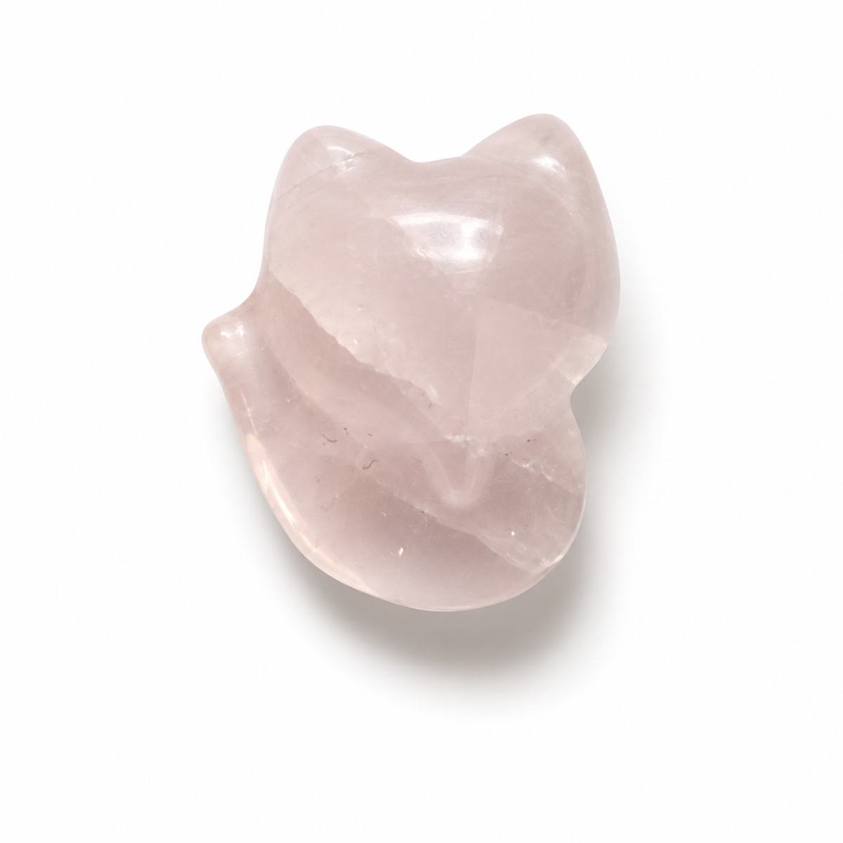 Rose Quartz Mini Fox Carvings