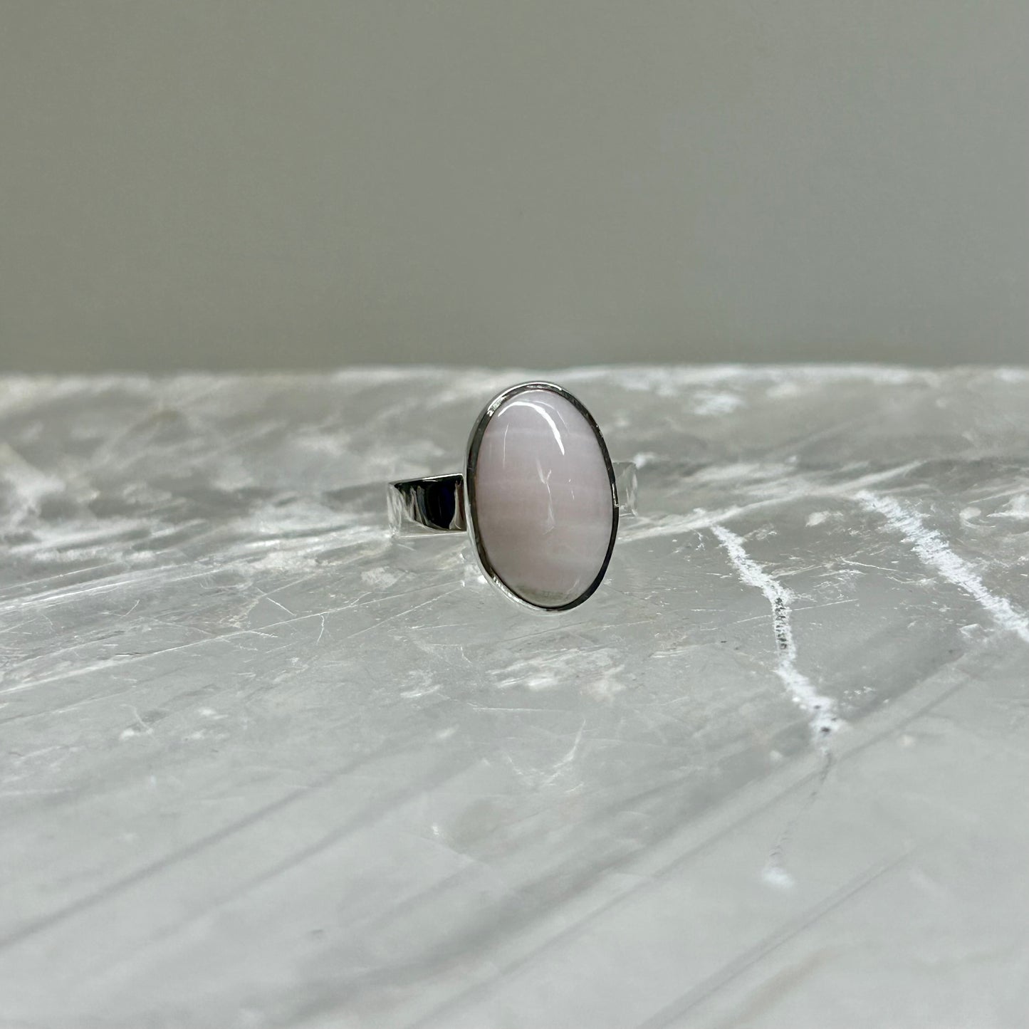 Pink Calcite Adjustable Ring